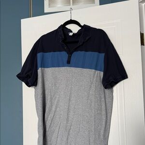 Calvin Klein Navy, Blue & Gray Colorblock Polo